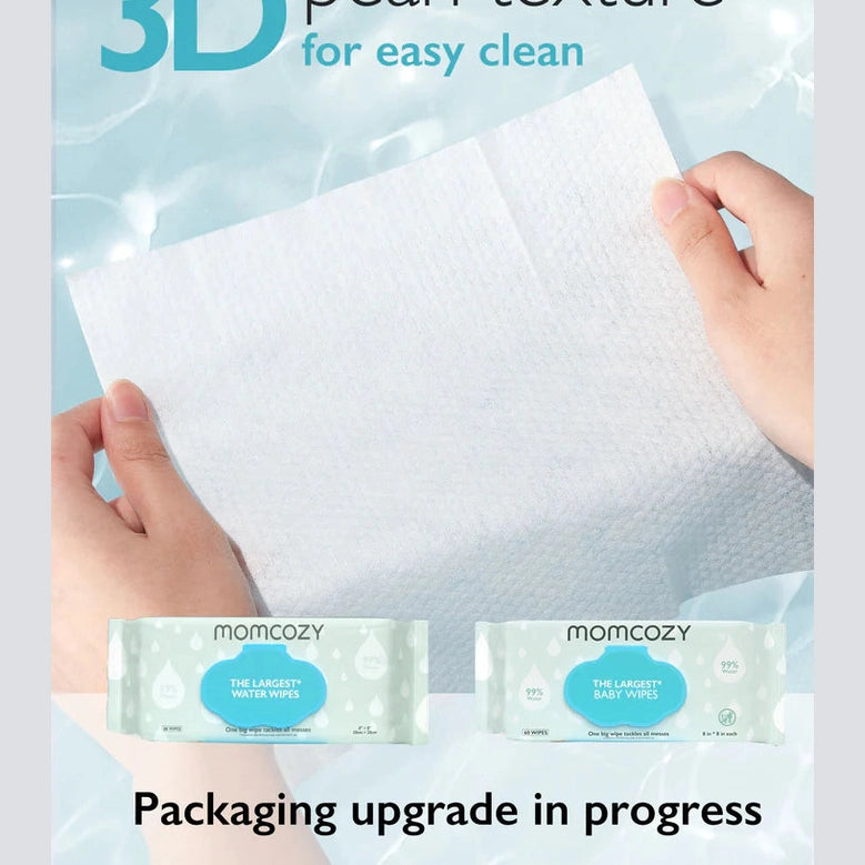 Momcozy Wipes Water Wipes-Extra Large Size Design-720 Count 12 packs White