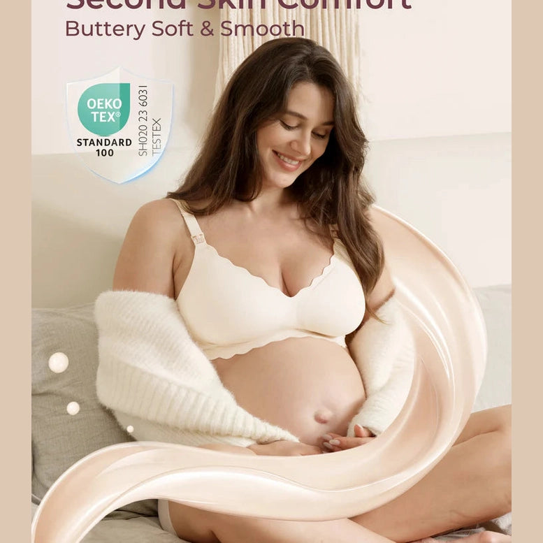 Momcozy Maternity Accessory Seamless Support Floral Nursing Bra-Skin