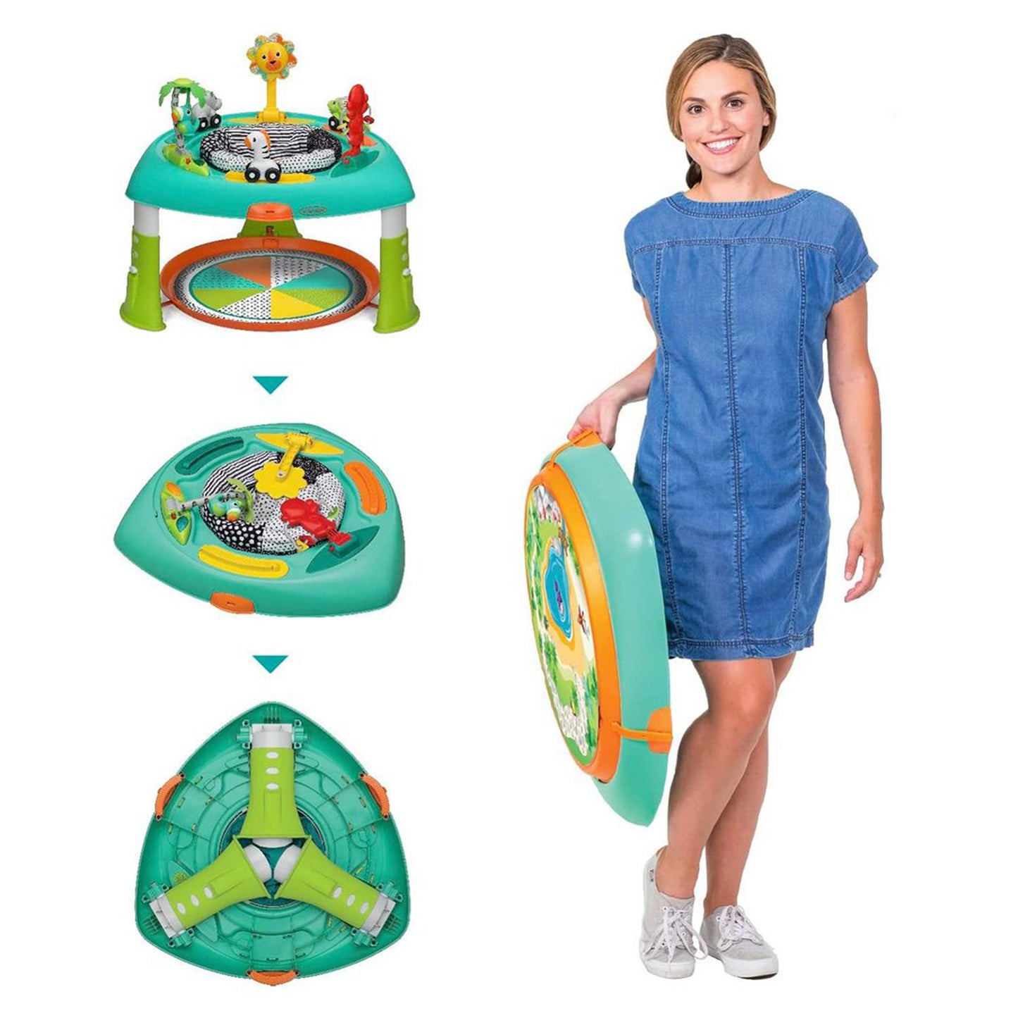 Infantino 2-in-1 Sit Spin and Stand Entertainer and Activity Table - Multicolor - 4 months to 5 Years