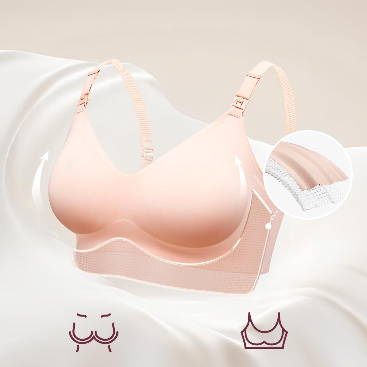 Momcozy Maternity Accessory YN21 Nursing Bra YN21 3 packs- Multicolor