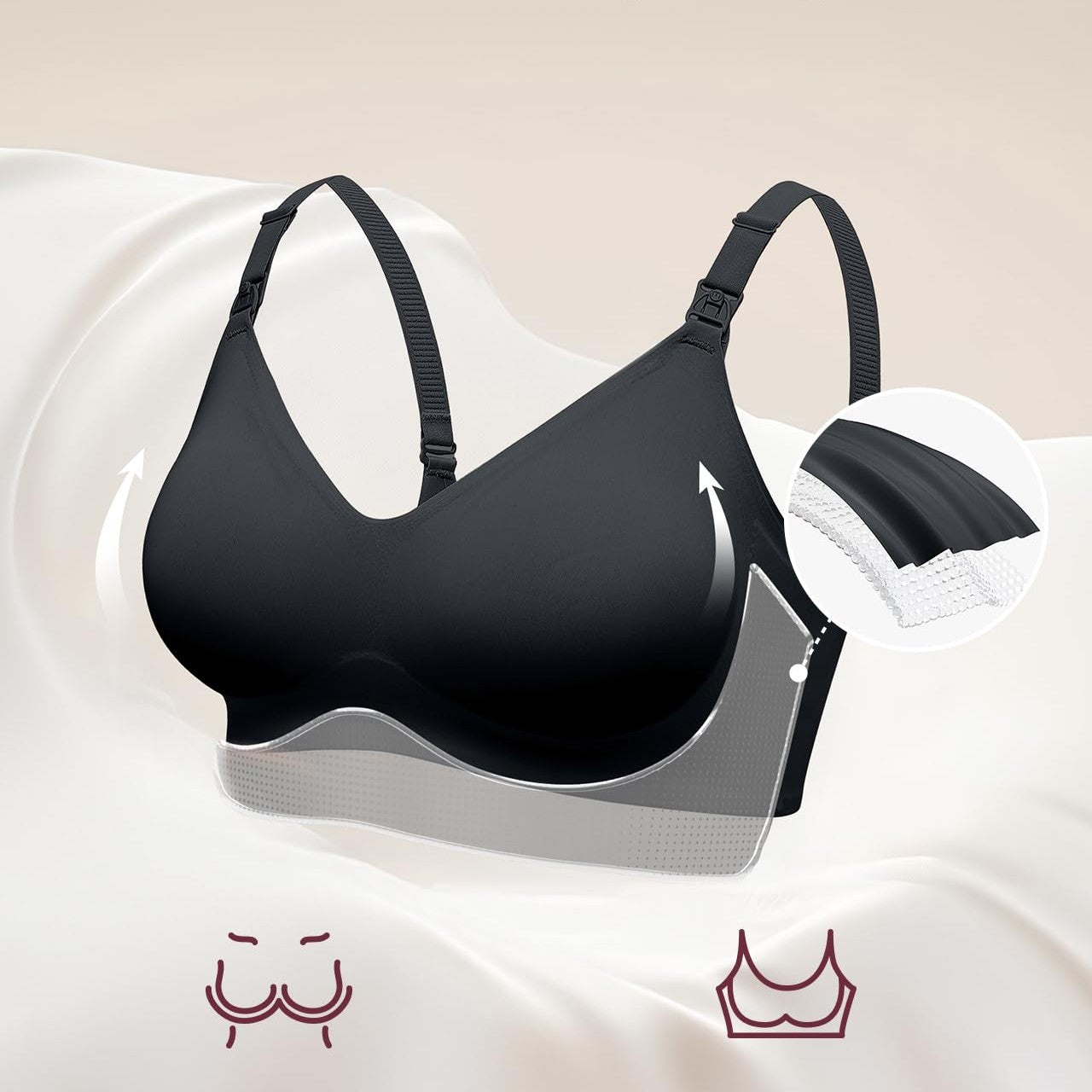 Momcozy Maternity Accessory YN21 Nursing Bra YN21 3 packs- Multicolor