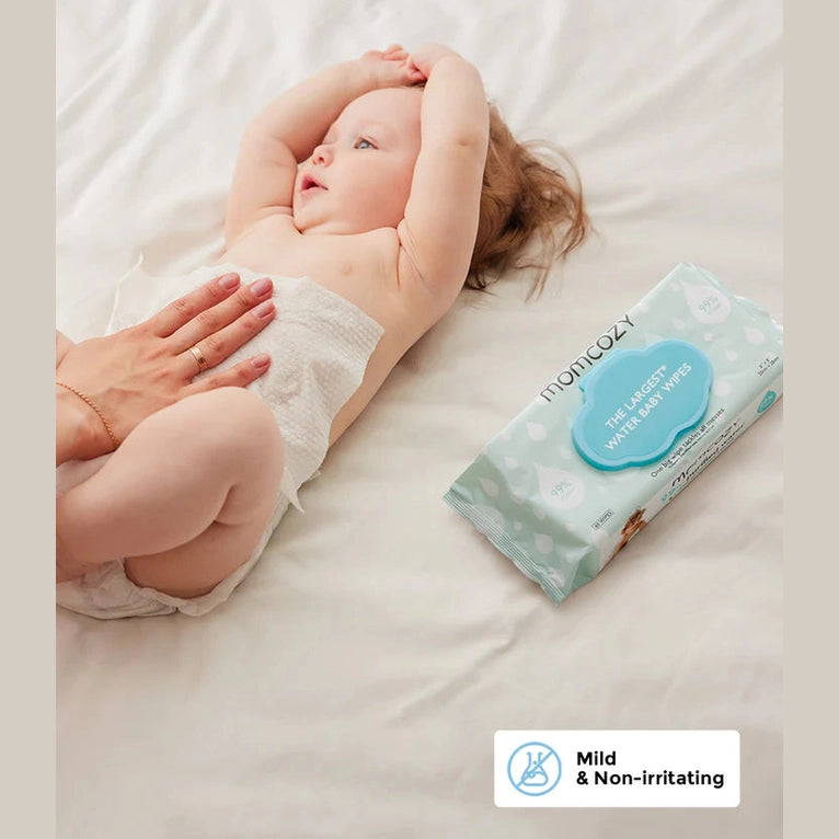 Momcozy Wipes Water Wipes-Extra Large Size Design-720 Count 12 packs White