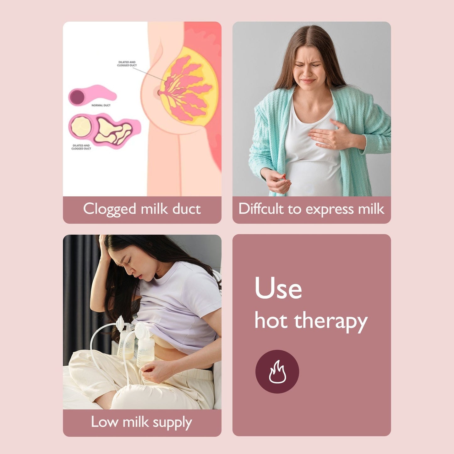 Momcozy Maternity Accessory Large Reusable Breast Therapy Packs Pink