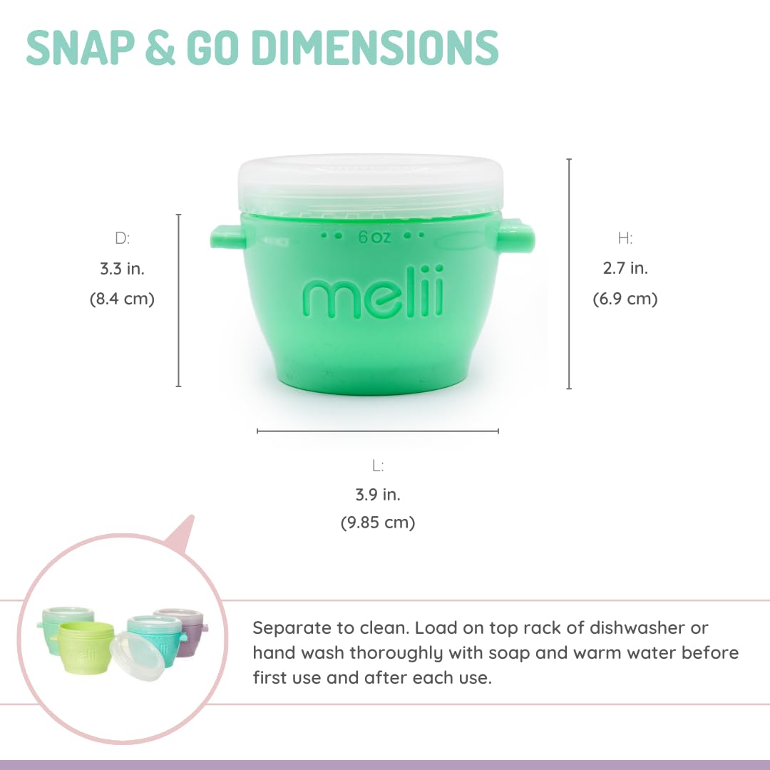 Melii Snap & Go Pods (6oz) - 4 piece set Multicolor ~ 3 to 24 Months