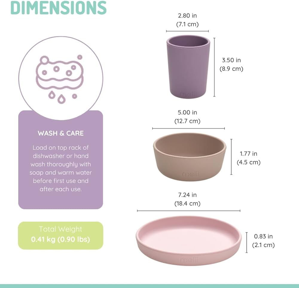 Melii 3 Piece Silicone Feeding Set - 6 to 36 Months