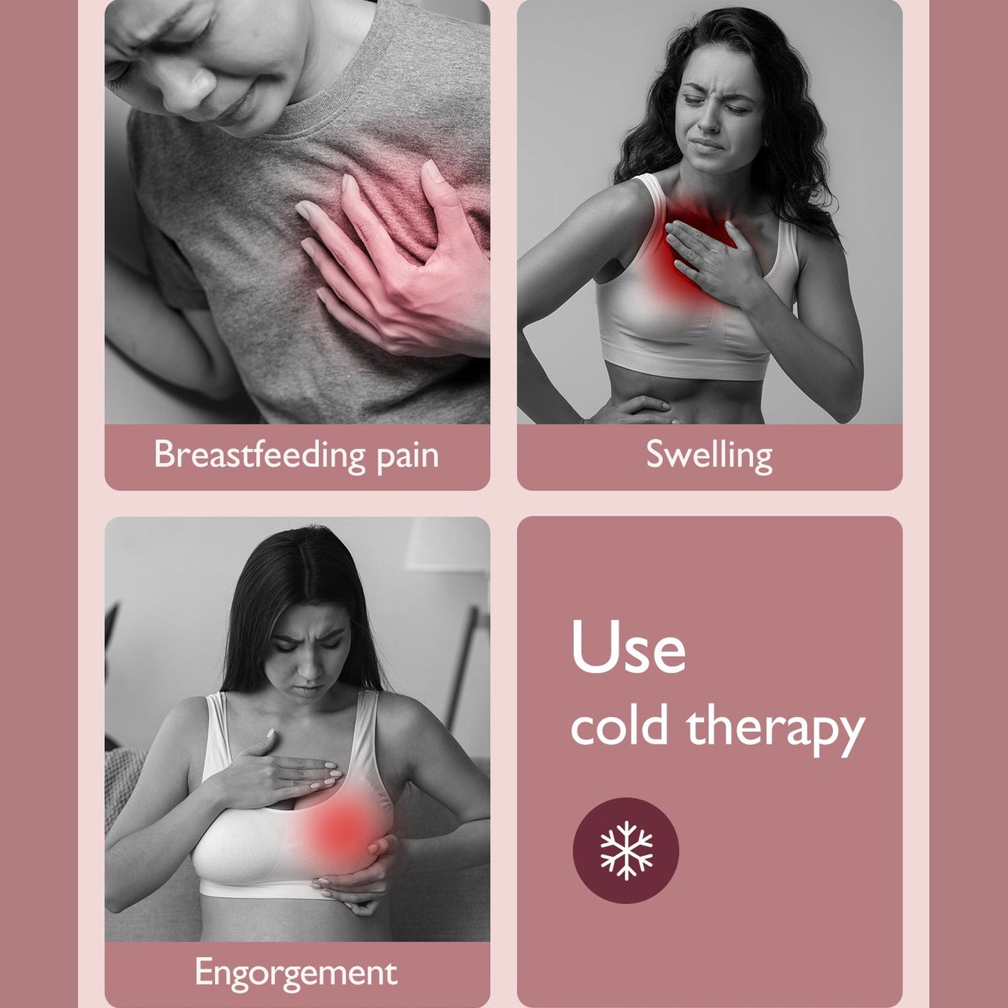 Momcozy Maternity Accessory Large Reusable Breast Therapy Packs Pink