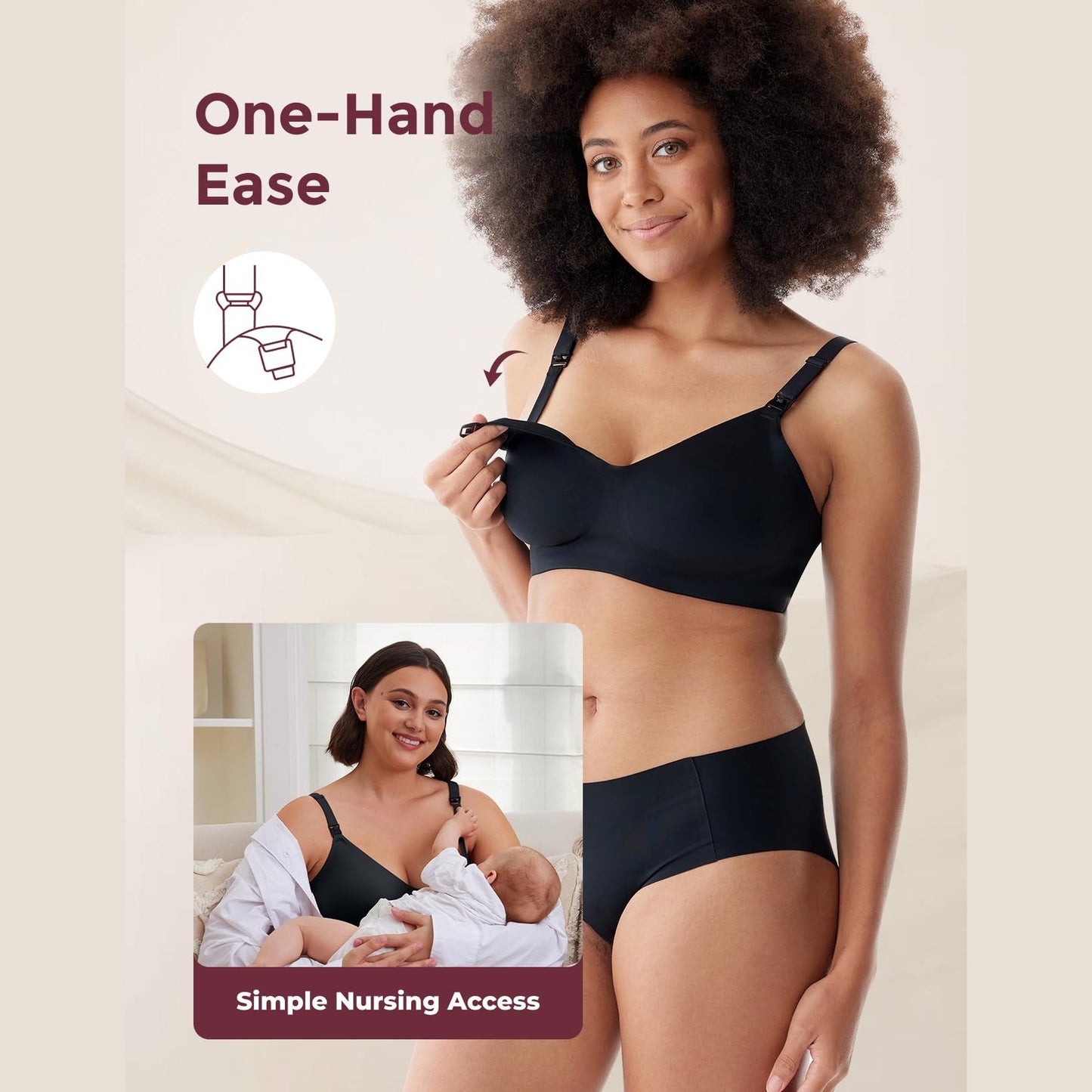 Momcozy Maternity Accessory YN21 Nursing Bra YN21 3 packs- Multicolor