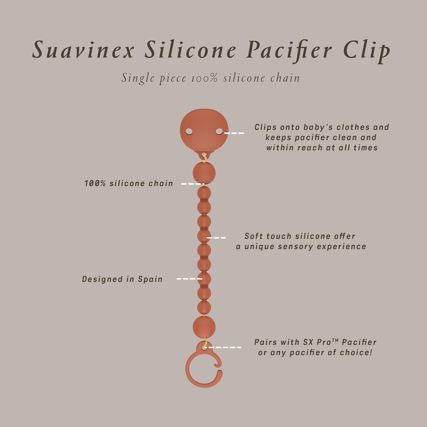 Suavinex Silicone Soother Clip - Suavinex baby product