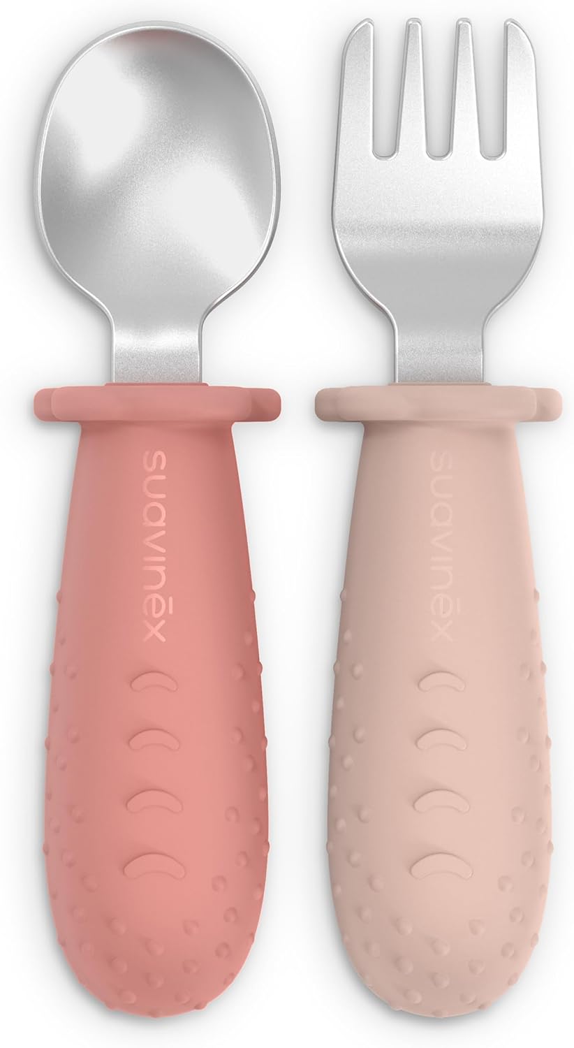 Suavinex Set of 2 Silicone Learning Pre-Spoons with Stainless Steel Tip (6-18 Months) - Suavinex baby product