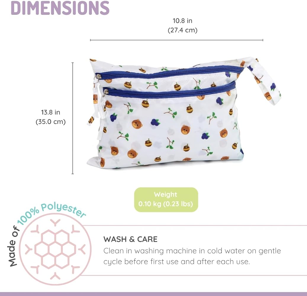 Melii Wet Bag Bear  Multicolor - Birth to 24 Months