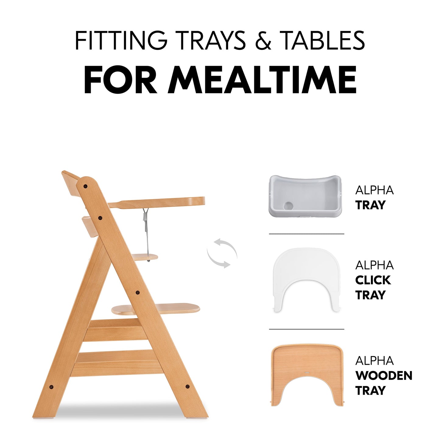 Hauck Alpha+B Highchair Natural 6months to Adult - Distressed Box