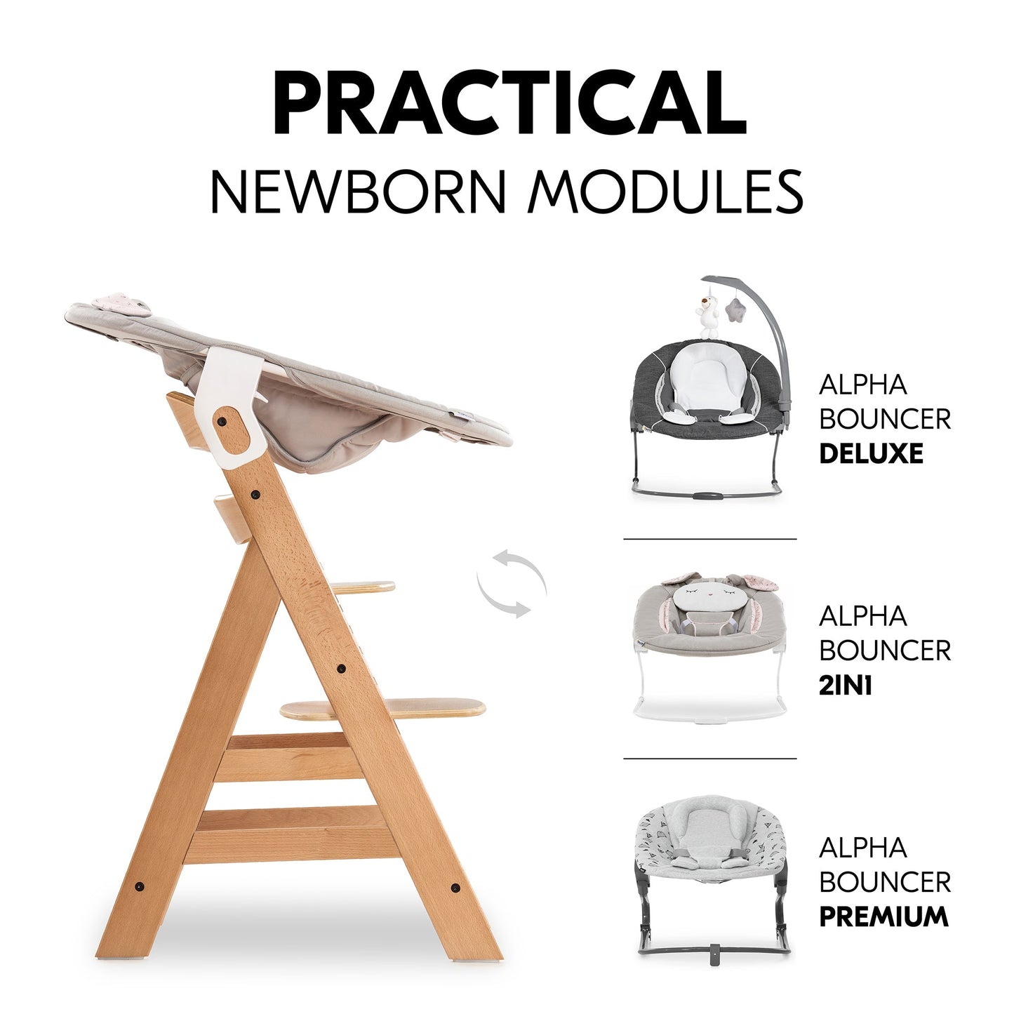 Hauck Alpha+B Highchair Natural 6months to Adult - Distressed Box