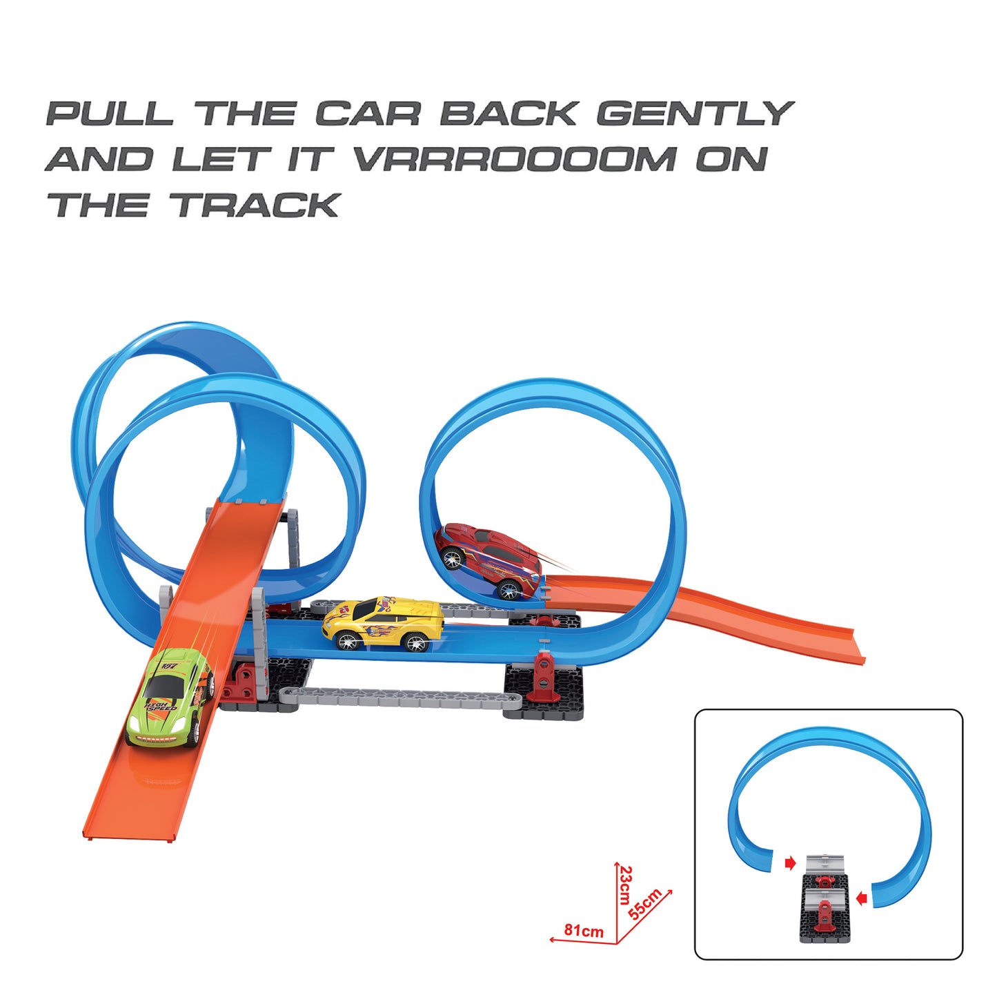 Playzu Pull Back Track Set 3B-Turn 6+Years