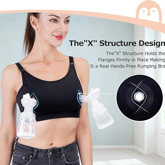 Momcozy Maternity Accessory YN08-Hands-Free Pumping Bra- Black