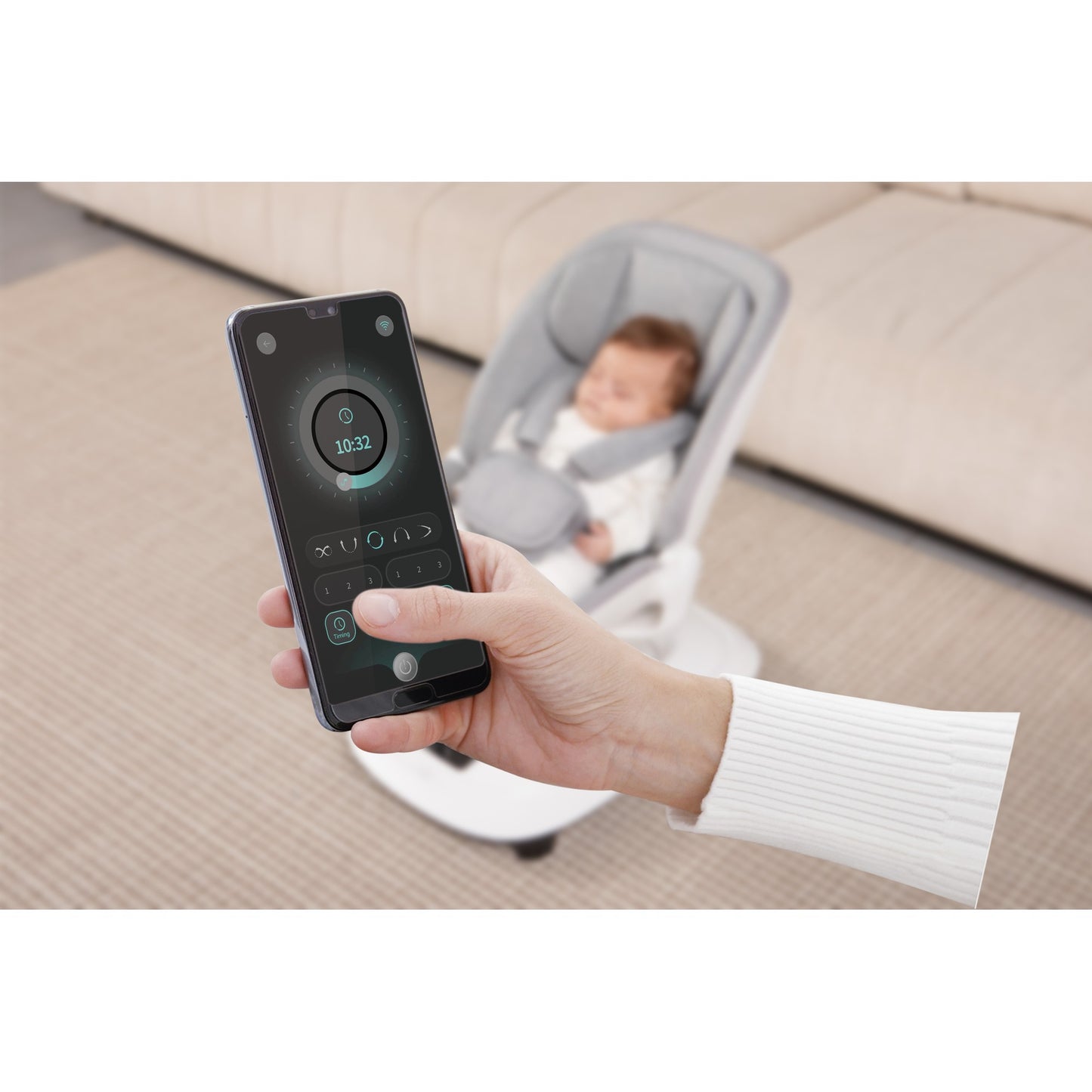 Mastela Deluxt Multi-Motion Baby Cradle Birth+ to 36M