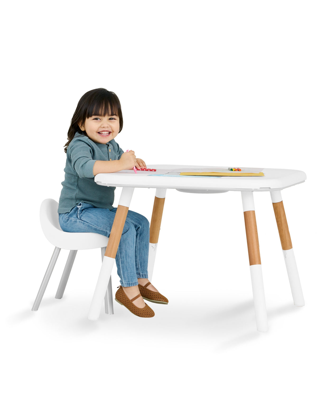 Skip Hop Discoverosity Montessori-Inspired 3-Stage Activity Center &amp; Play Table White 4M to 48M