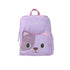 Skip Hop Besties Squad cat backpack for kids in lavender purple, front view showing cat face front pocket with pink ears, whiskers and smiling face