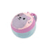 Skip Hop Besties Squad cat snack cup for toddlers in mint with orchid pink rim, cat face lid and lavender easy-grip handle