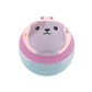 Top view of the Skip Hop cat toddler snack cup showing the whiskered cat face printed on the lid