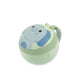 Skip Hop Besties Squad elephant snack cup for toddlers in sage green with blue elephant face lid and grey-blue easy-grip handle