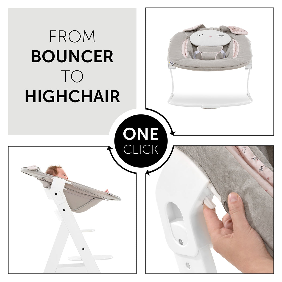 Hauck Alpha Bouncer 2in1 Rocker &amp; Bouncer Birth to 6 months - Open Box