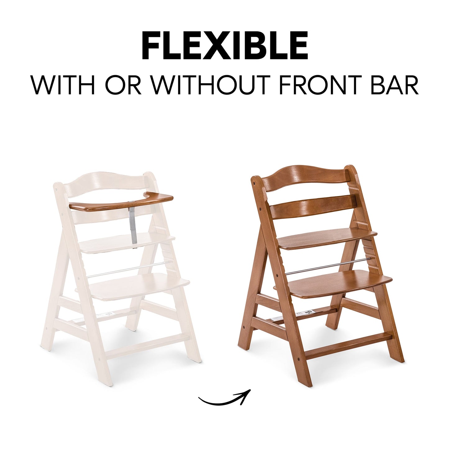 Hauck Alpha+B Highchair Natural 6months to Adult - Distressed Box