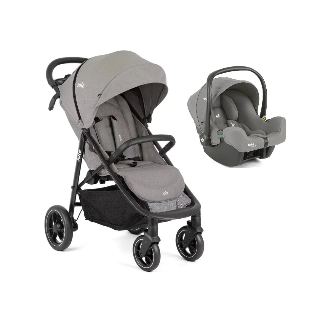 Joie Litetrax 4 Stroller & Gemm Infant Carrier - Travel System - Pebble - Birth to 4 years