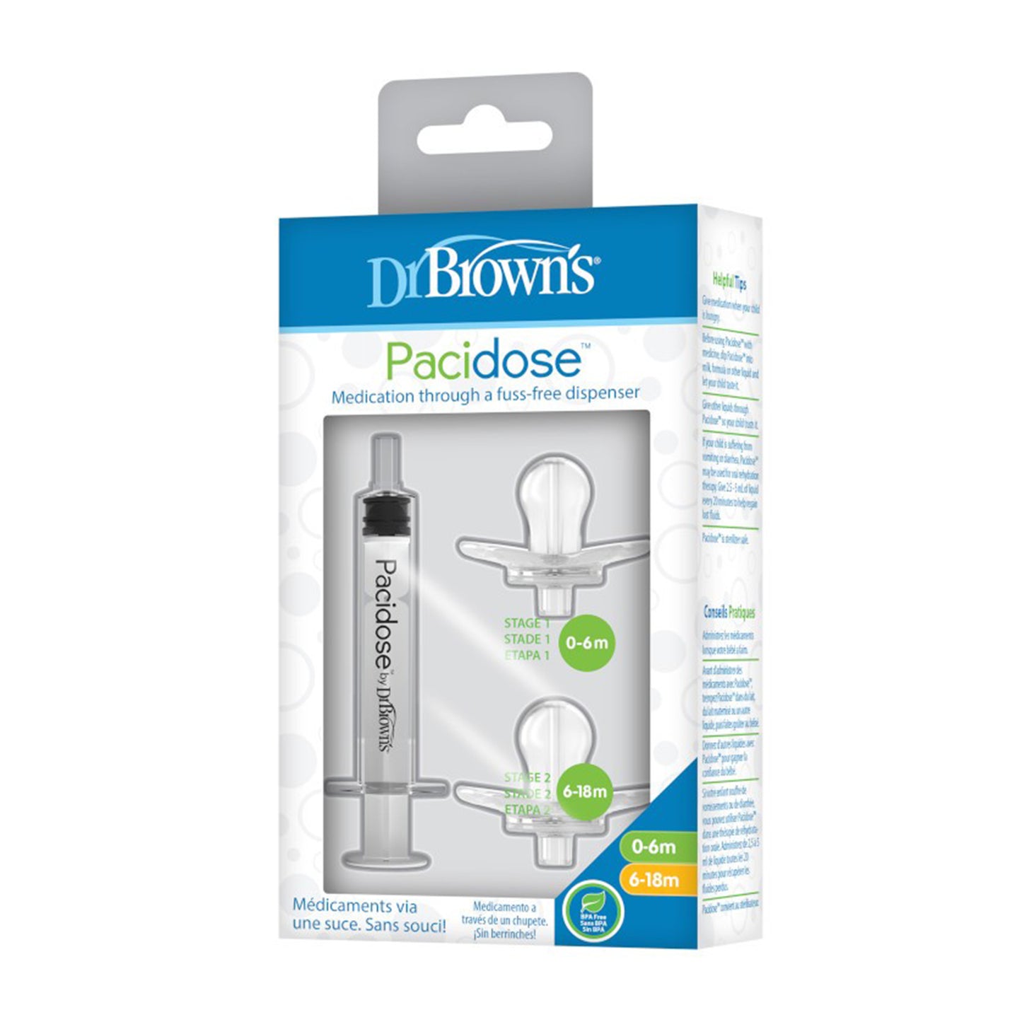 Dr.Brown's Pacifier (Pacidose) And Liquid Baby (Birth to 18 Months) Tansparent