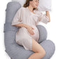 Momcozy Maternity Accessory F shape Maternity pillow with Air Layer Cover Grey