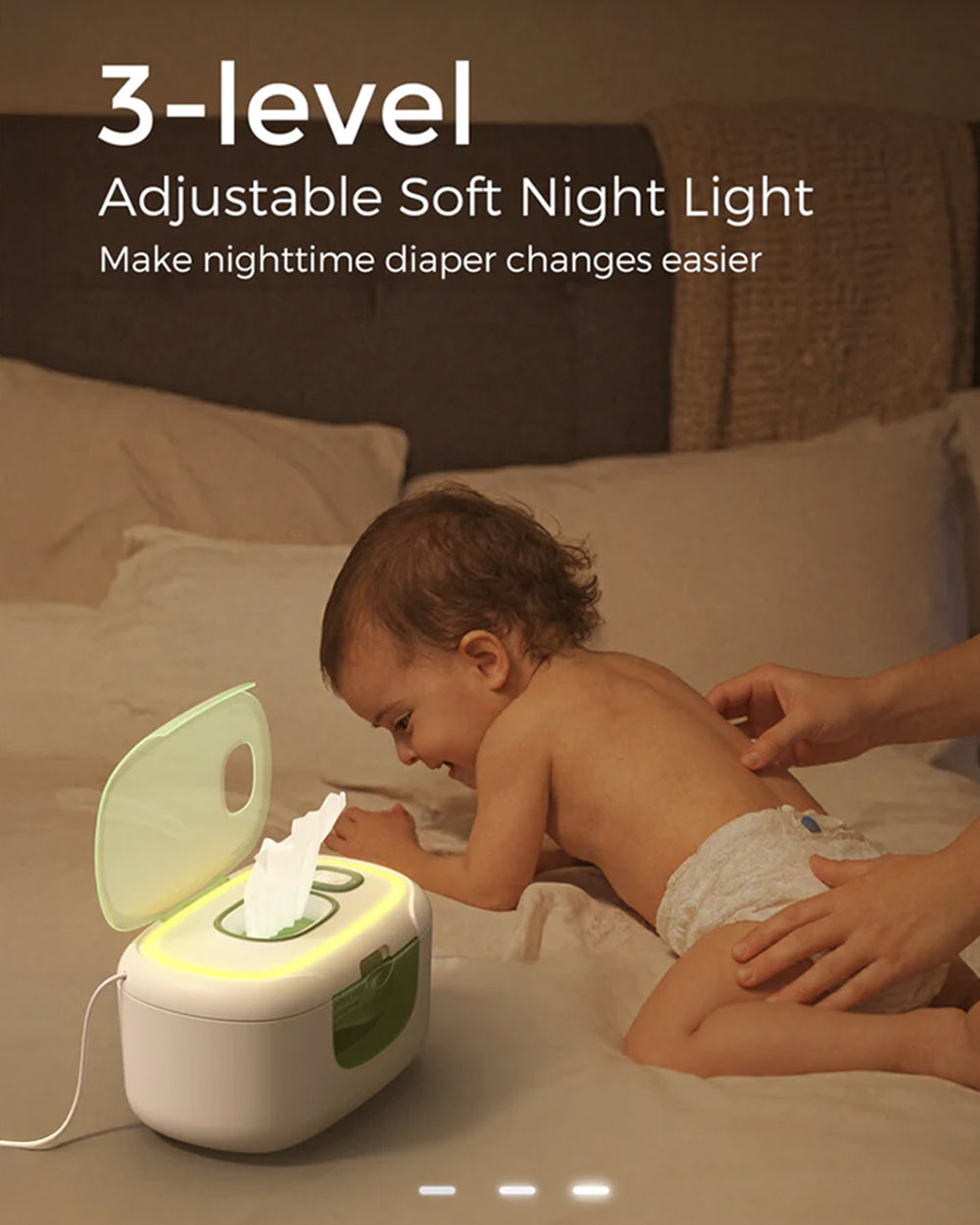 Momcozy Large Capacity Baby Wipe Warmer with 3 Level Night Light & 4 Temperature Settings - White - image 6