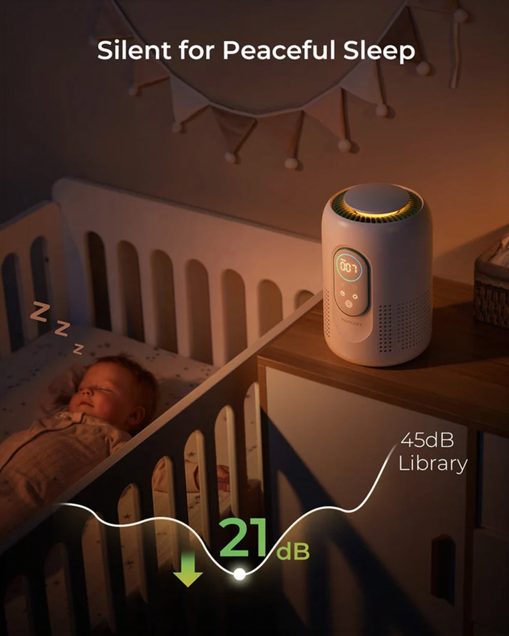 Momcozy CozyBreath Baby Air Purifier with Real-Time Air Quality Monitor & 4-Layer Filtration - image 8
