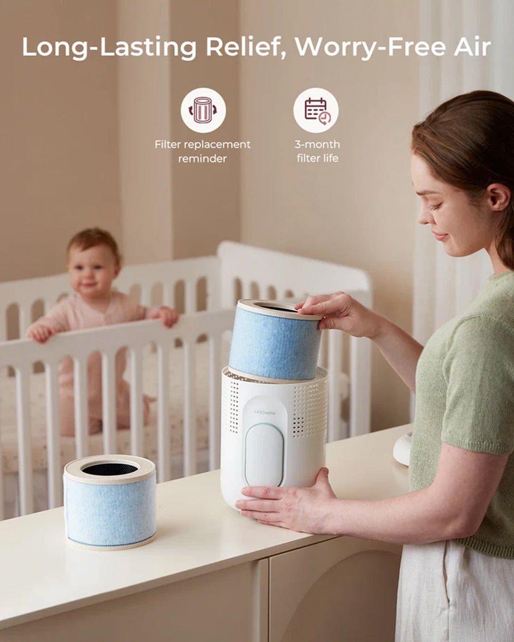 Momcozy CozyBreath Baby Air Purifier with Real-Time Air Quality Monitor & 4-Layer Filtration - image 10