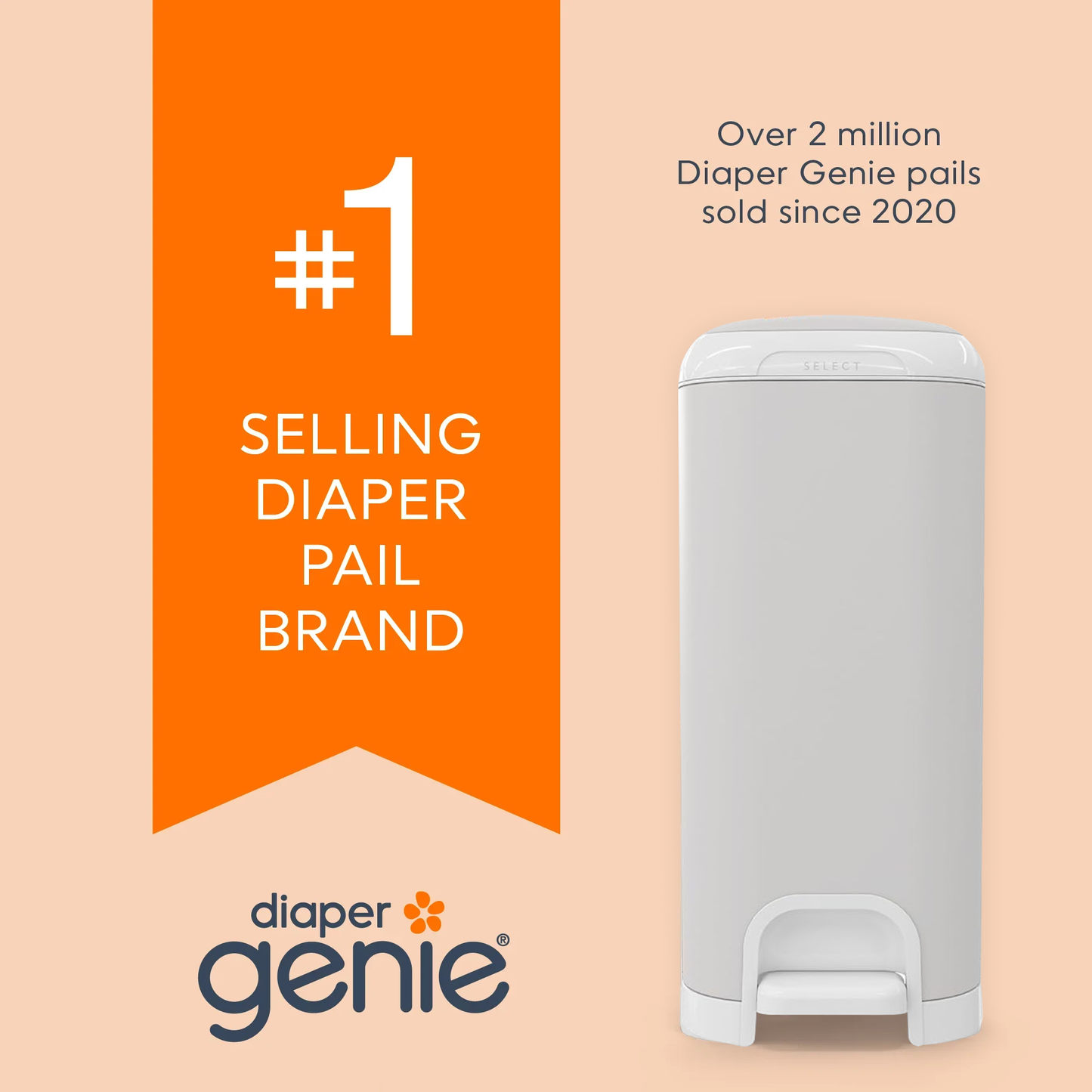 Diaper Genie Diaper Pails Select Grey - Open Box