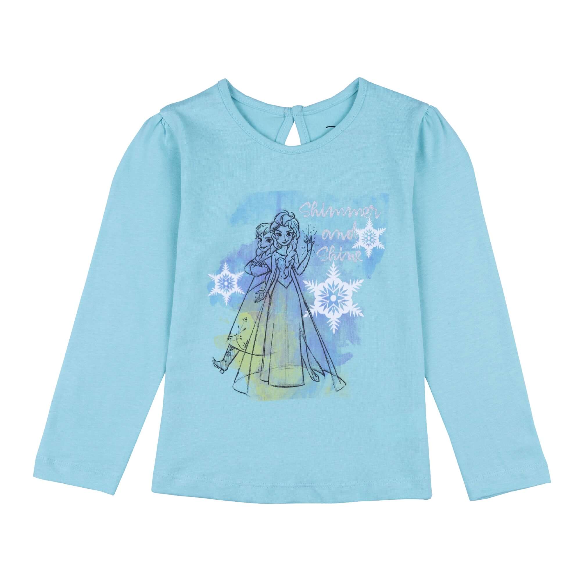 Disney Frozen Full Sleeve Shimmer and Shine Glitter Print with Back Keyhole - Toys4All.in