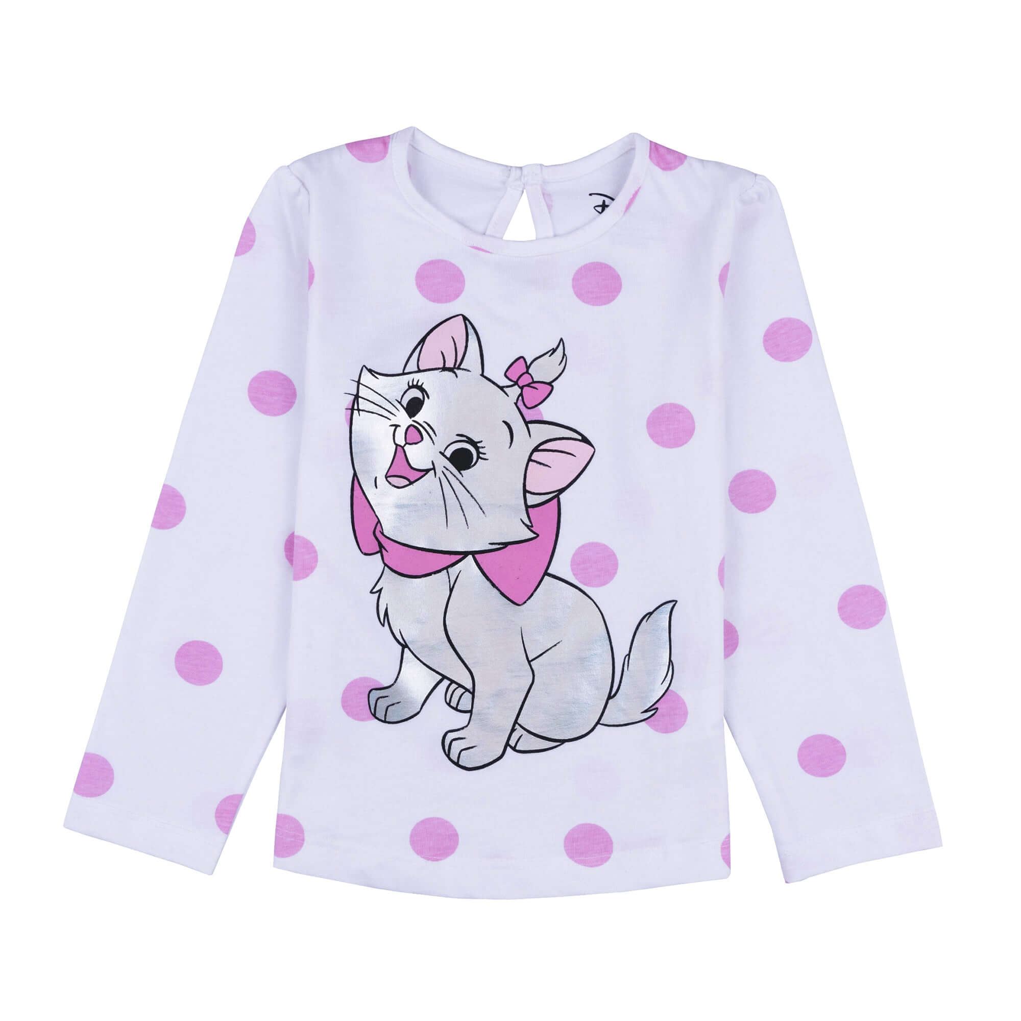 Disney Marie Full Sleeve T-Shirt AOP Polka Dot Printed With Back Keyhole - Toys4All.in