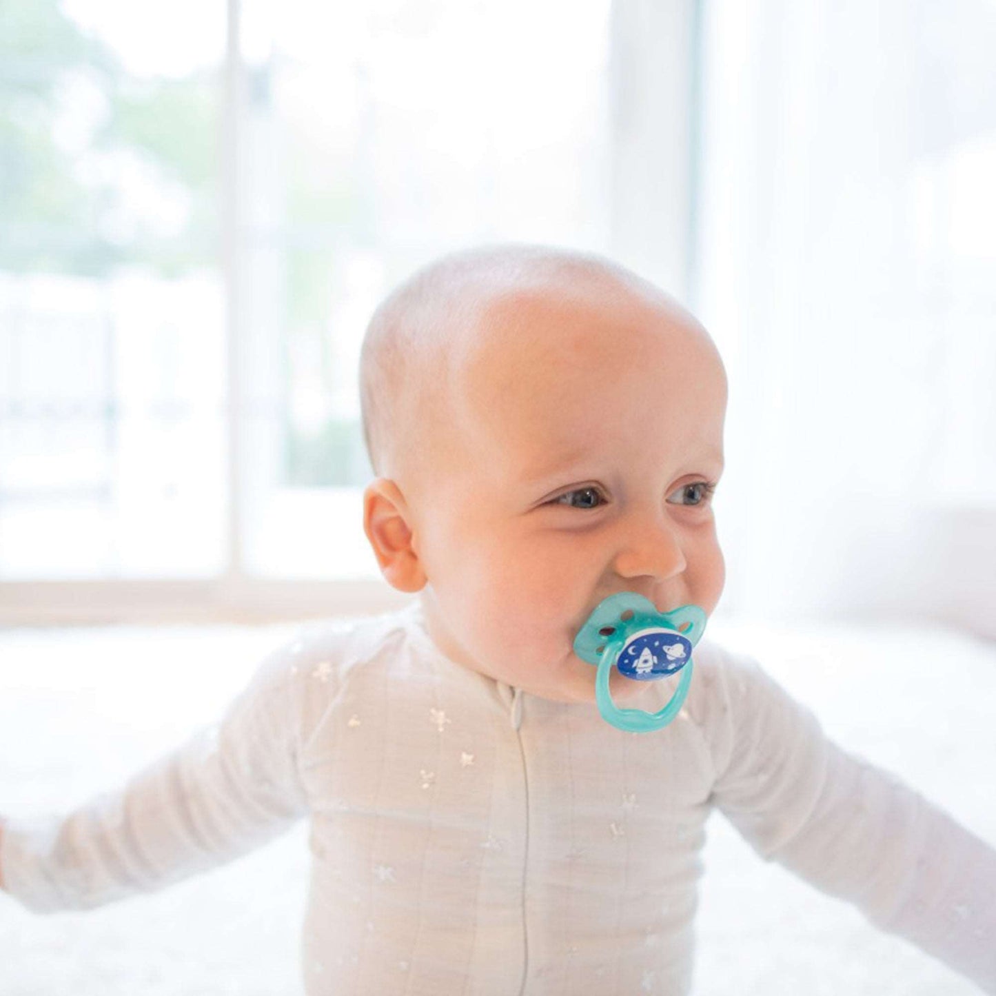 Dr. Brown Blue Space Advantage Pacifiers || Stage-1 || Pack of 2 || Used for Birth+ to 6months