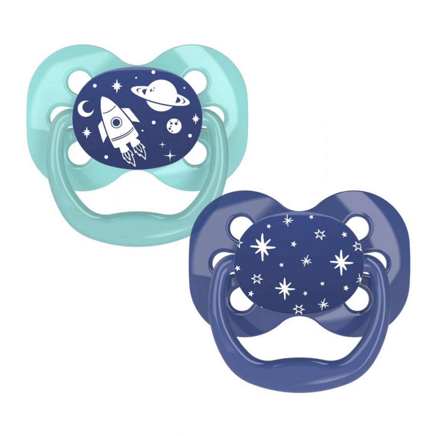 Dr. Brown Blue Space Advantage Pacifiers || Stage-1 || Pack of 2 || Used for Birth+ to 6months