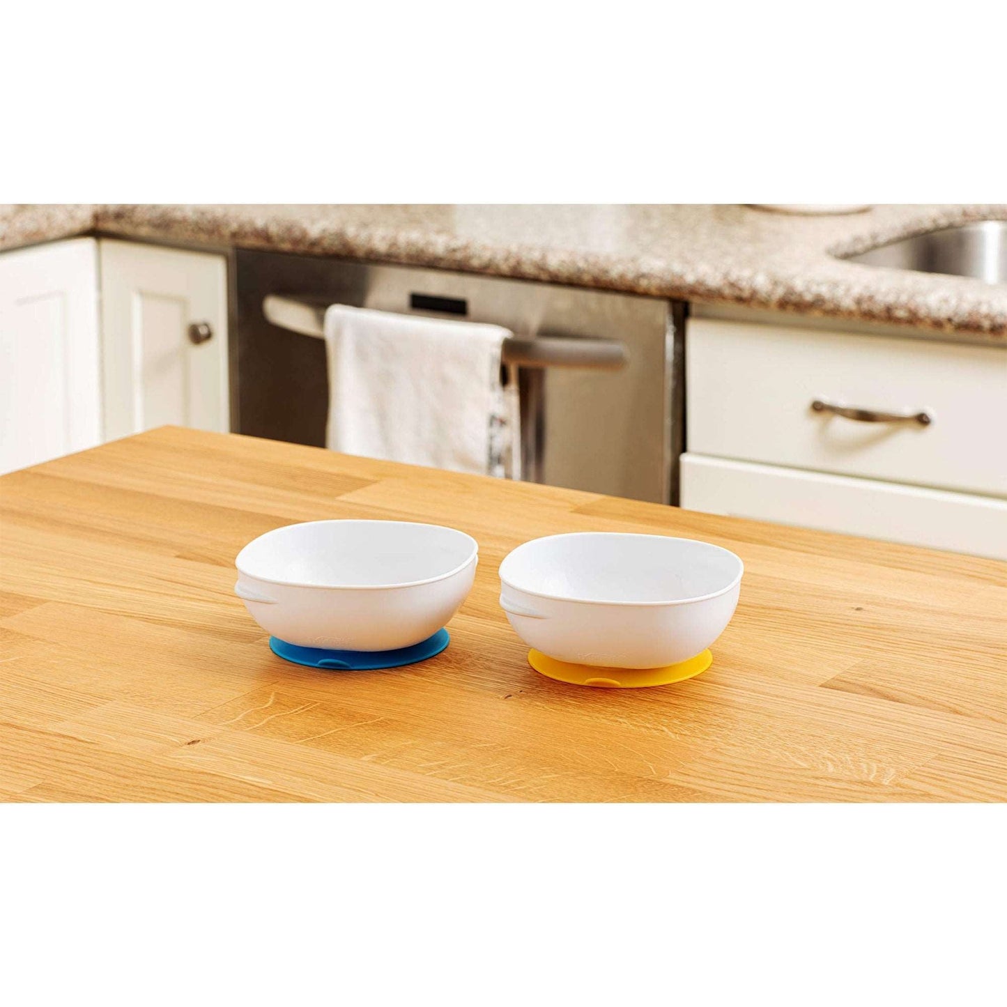 Dr. Brown No-Slip Suction Bowls || Pack of 2 || Color-Blue & Yellow || Used for 4months to 24months