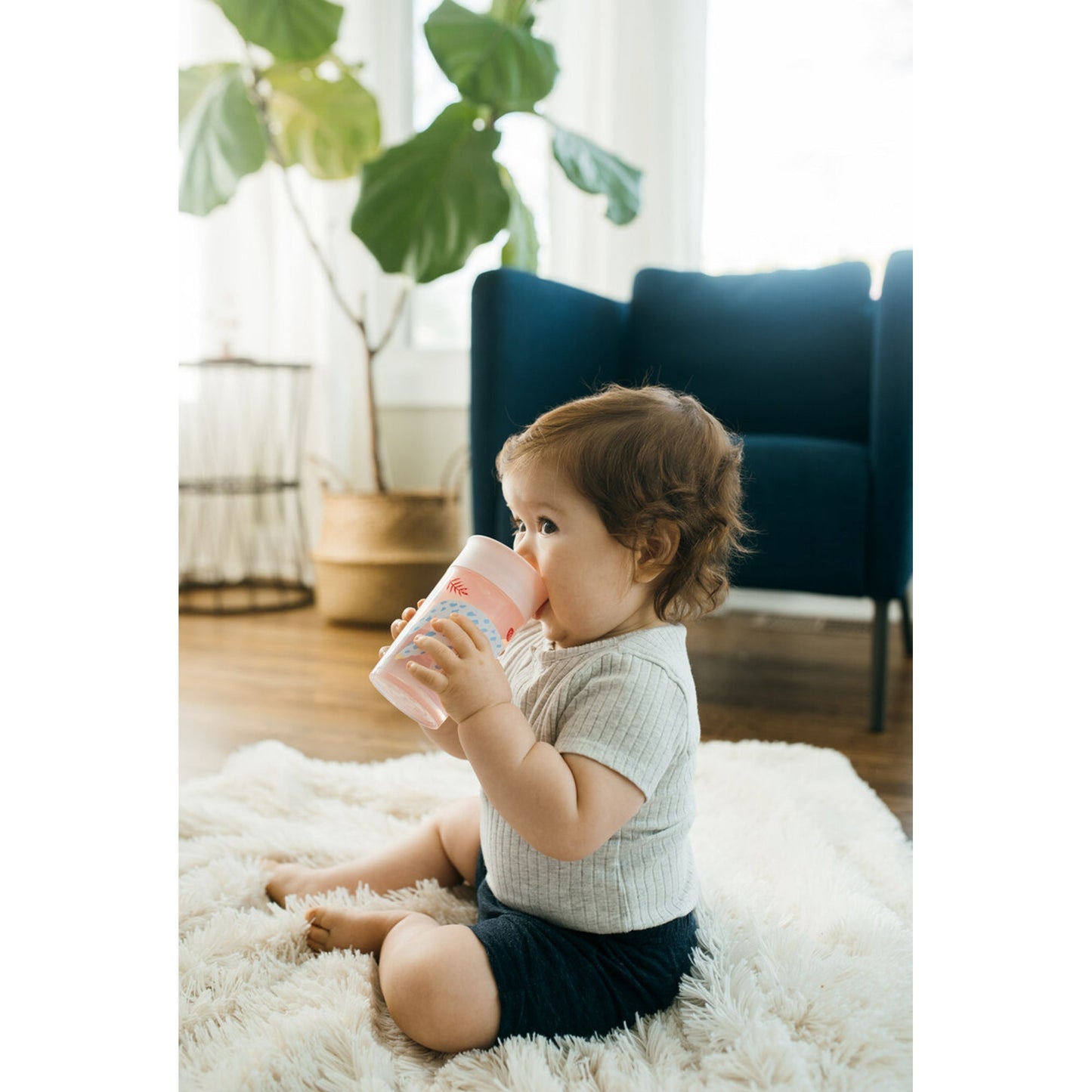 Dr. Brown Smooth Wall Cheers 360 Pink Cup || 9months to 24months