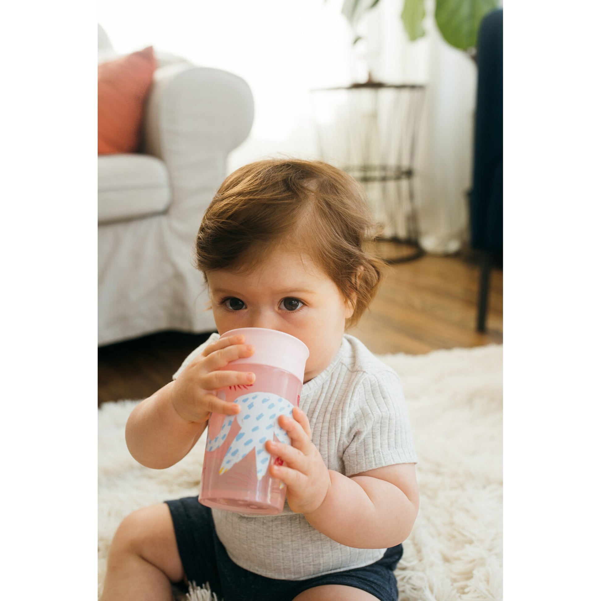 Dr. Brown Smooth Wall Cheers 360 Pink Cup || 9months to 24months