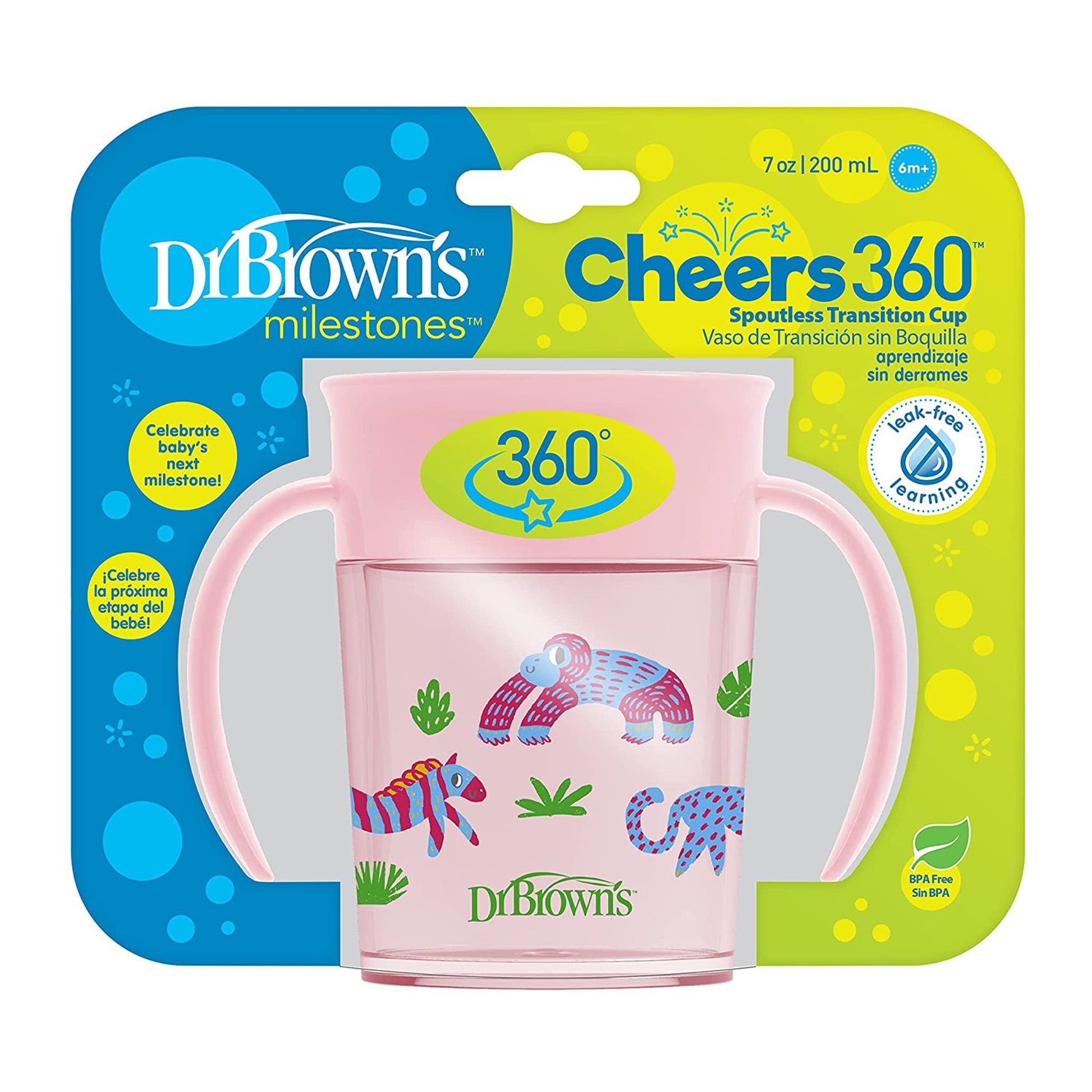 Dr. Brown Smooth Wall Cheers 360 Pink Cup || Used for 9months to 24months