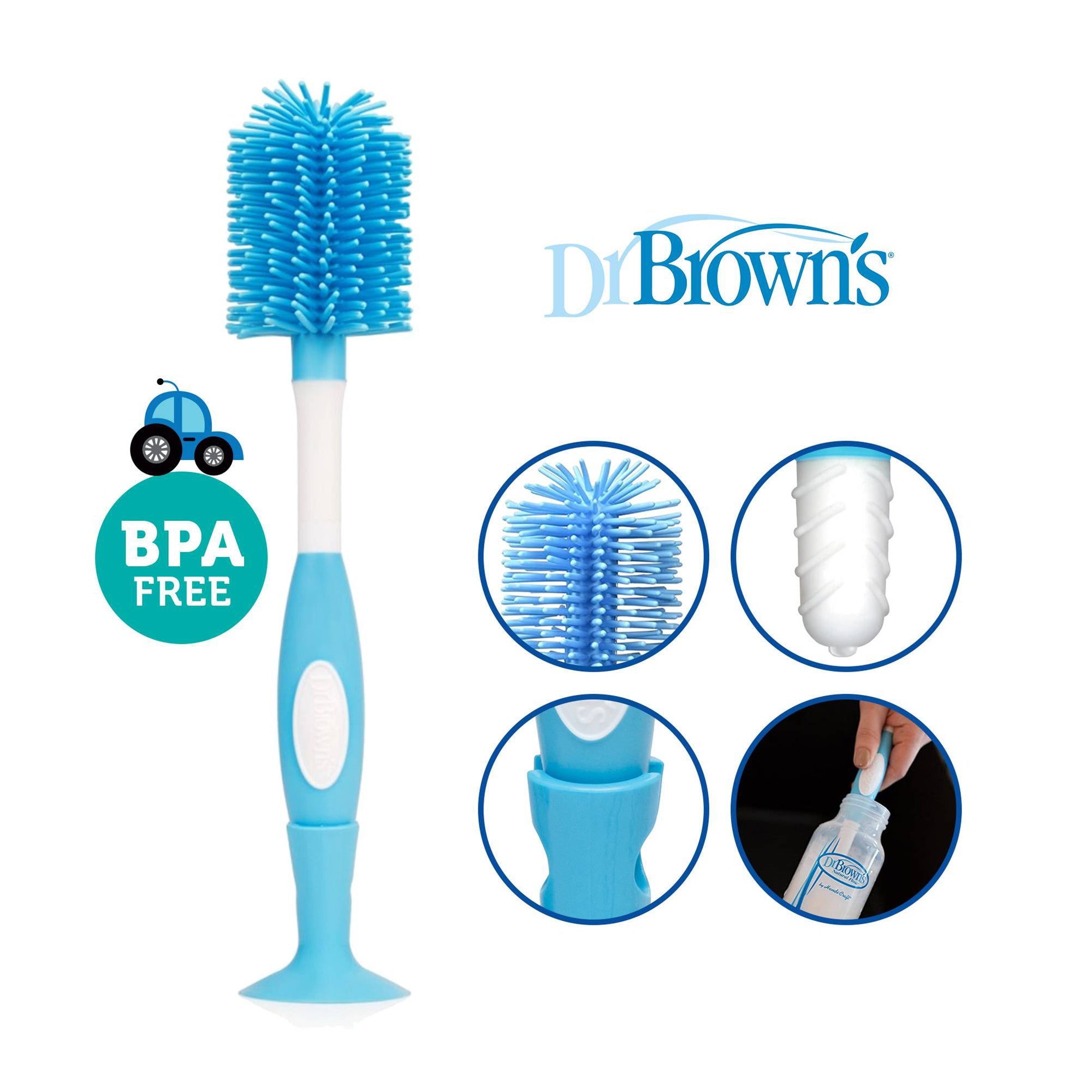 Dr. Brown Soft Touch Blue Bottle Brush || Birth+ to 24months - Toys4All.in