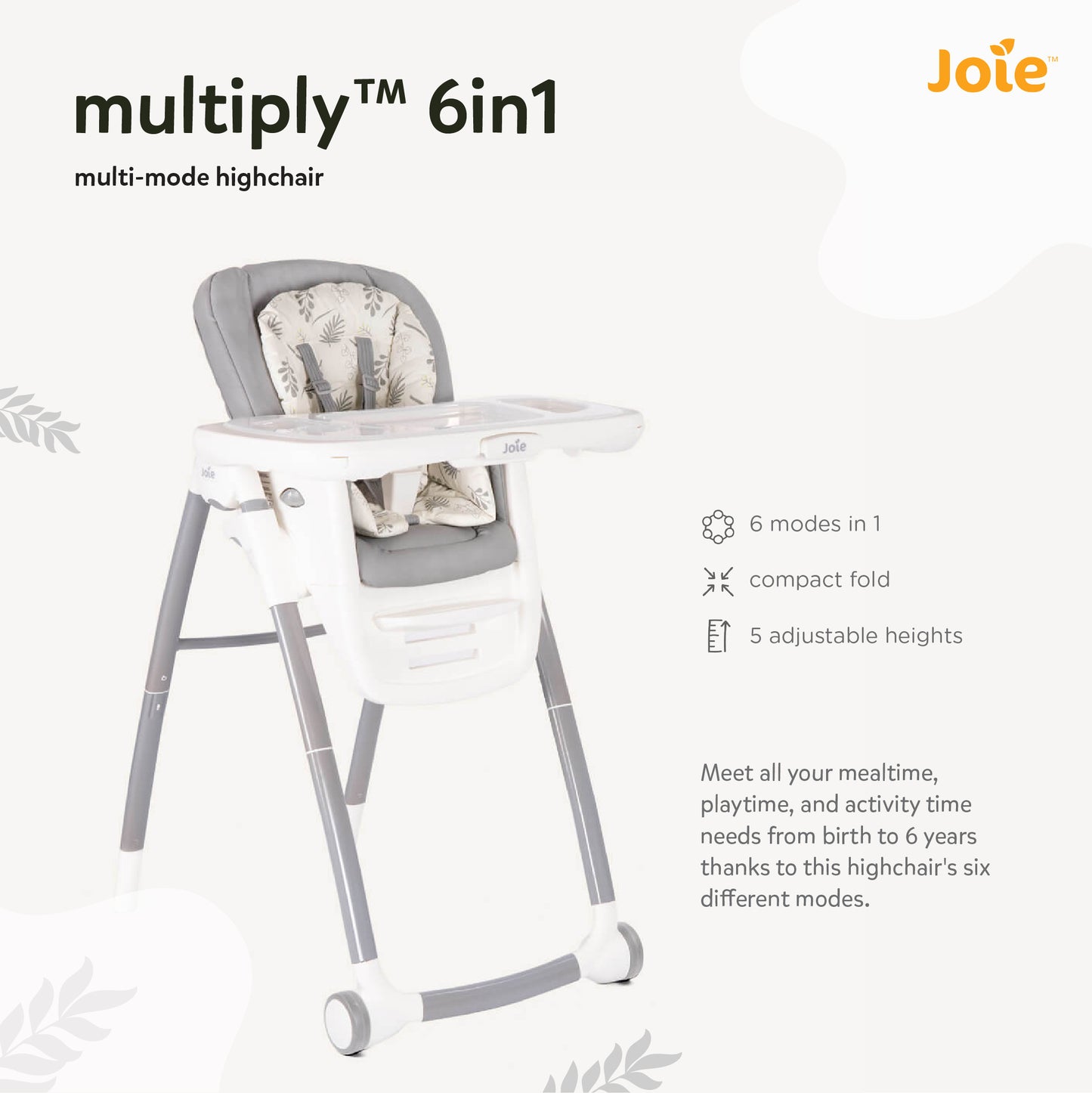 Joie High Chair Multiply 6in1 (6 to 72 Months)