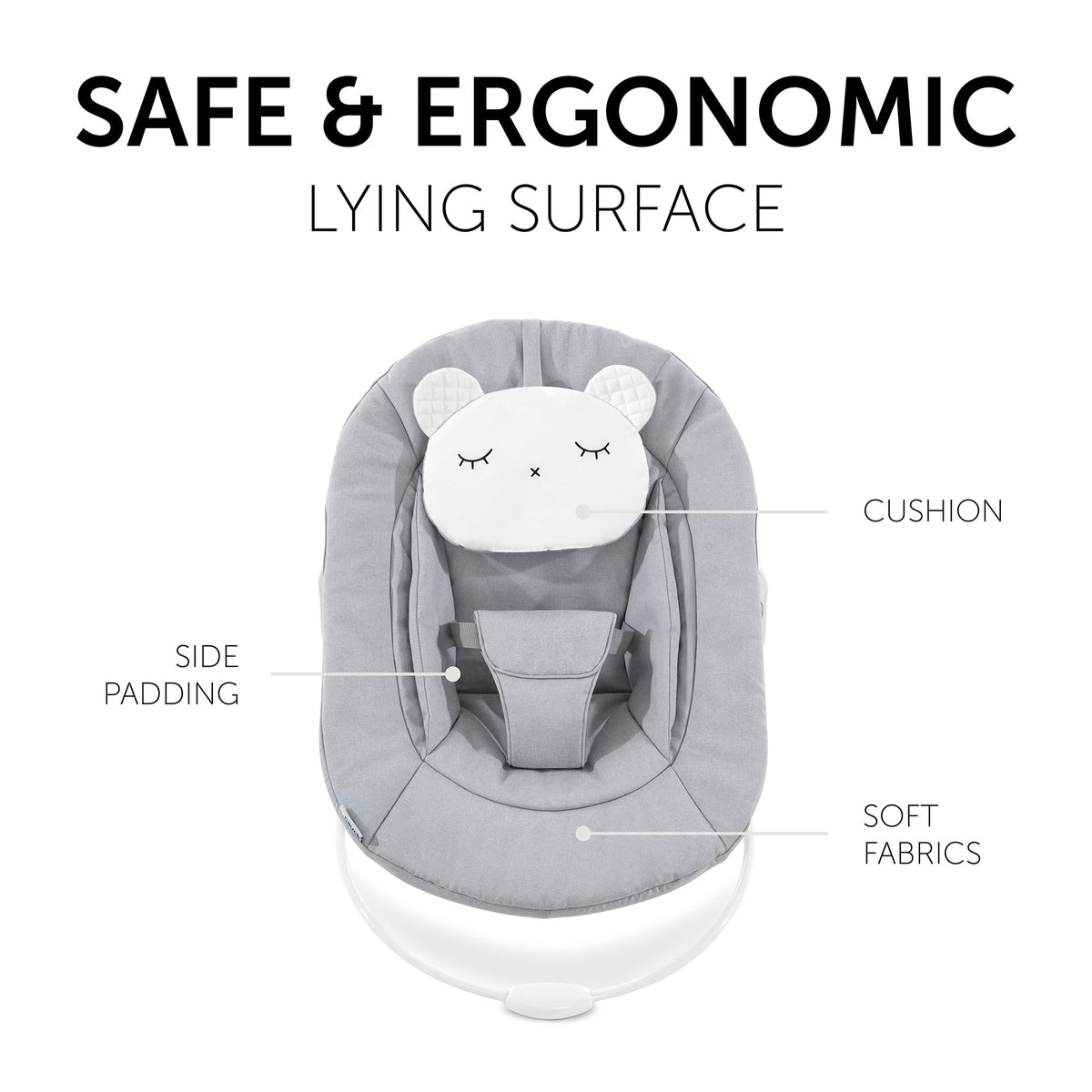 Hauck Alpha Bouncer 2in1 Rocker &amp; Bouncer || Fashion-Light Grey || Birth+ to 9months - Toys4All.in