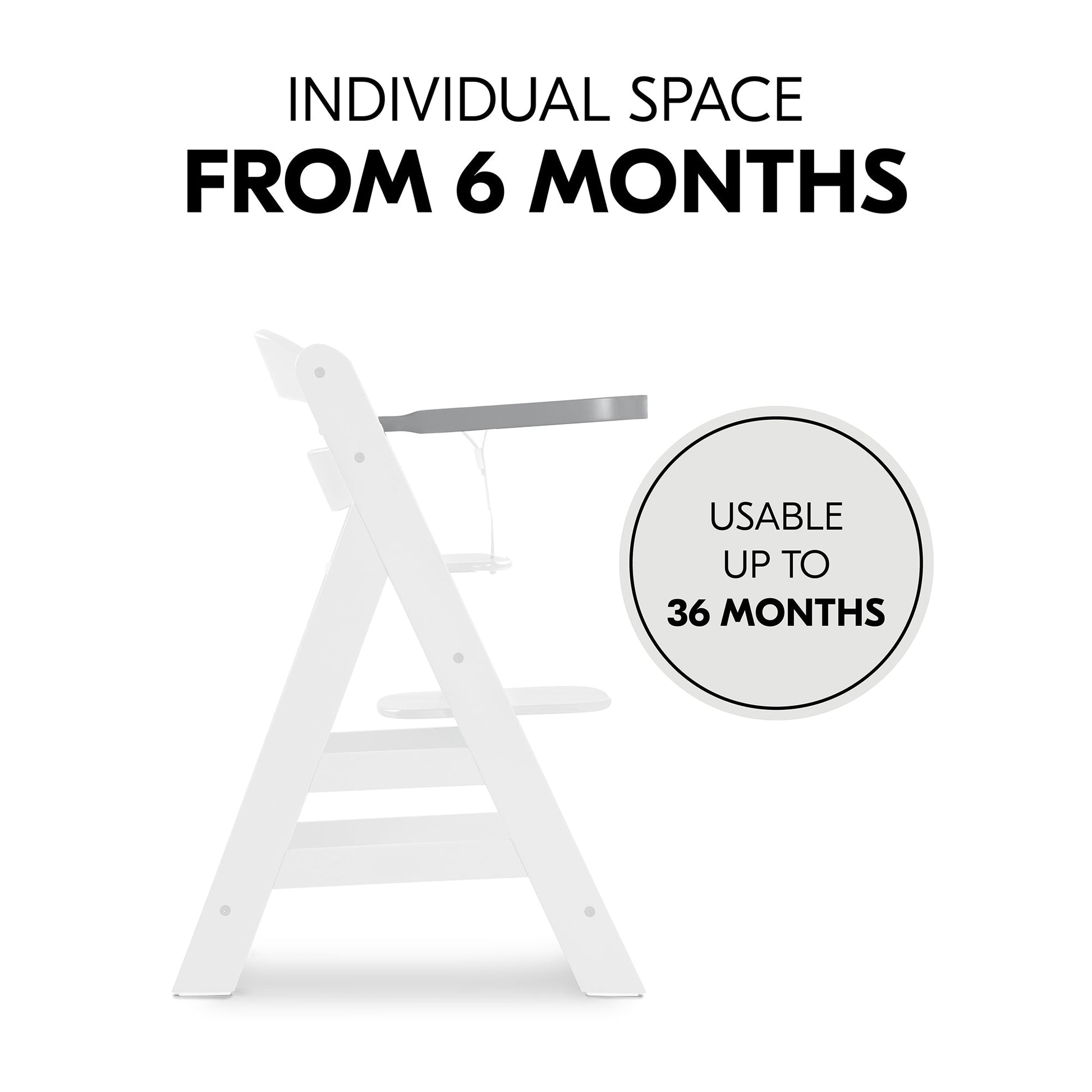 Hauck Alpha Wooden Tray | Fashion Grey | Used for 6M to 36M - Toys4All.in