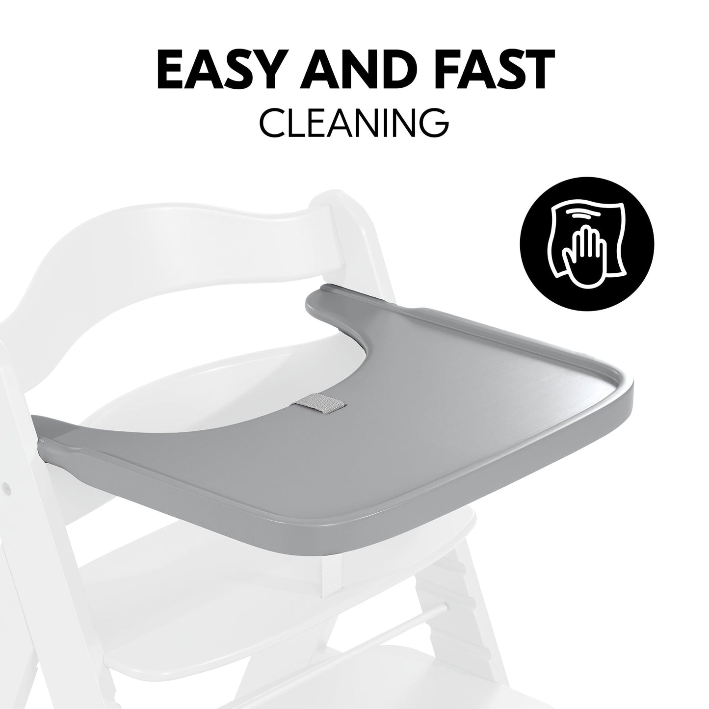 Hauck Alpha Wooden Tray | Fashion Grey | Used for 6M to 36M - Toys4All.in