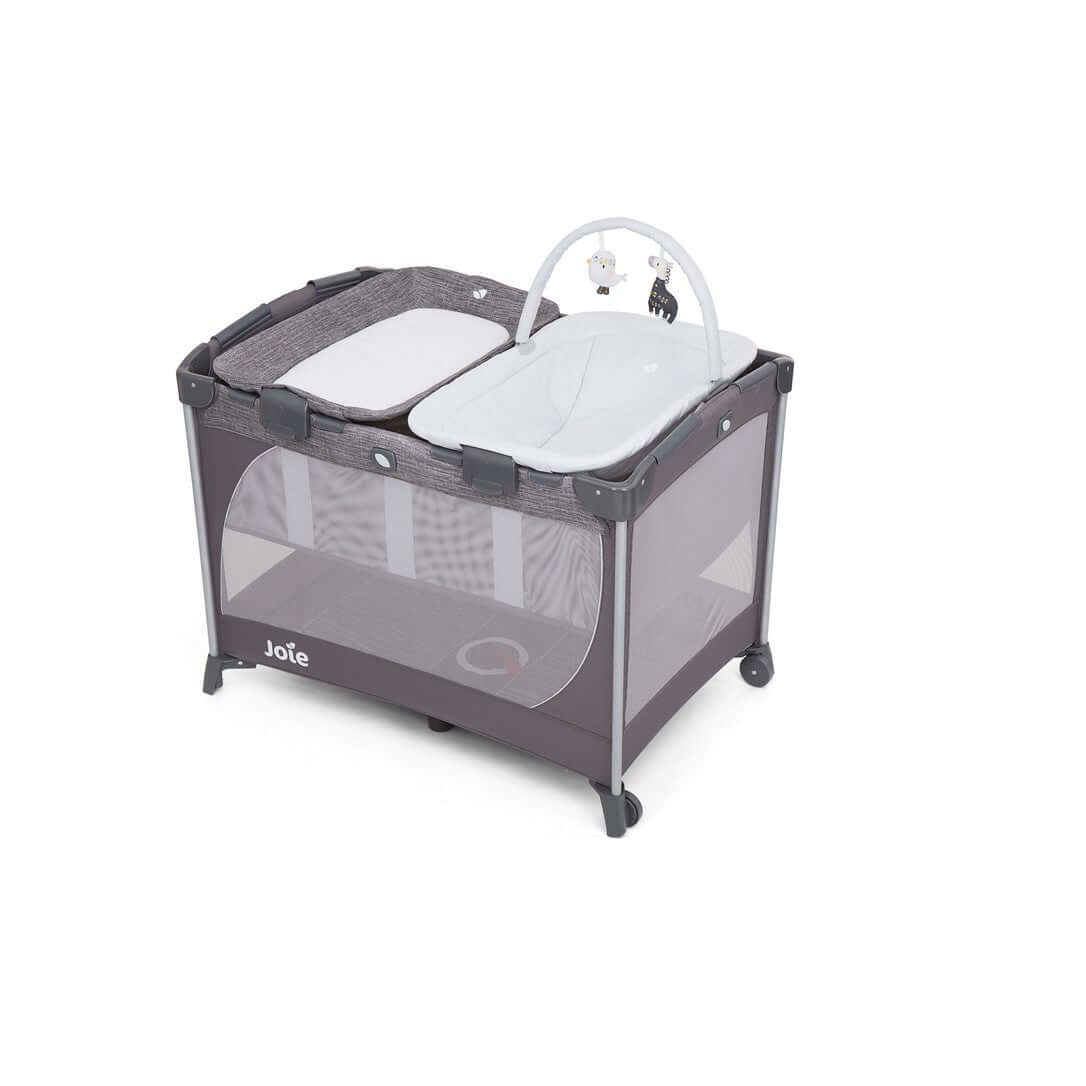 Joie Commuter Change & Snooze Travel Cot || Fashion - Linen Grey || Birth+ to 36months - Toys4All.in