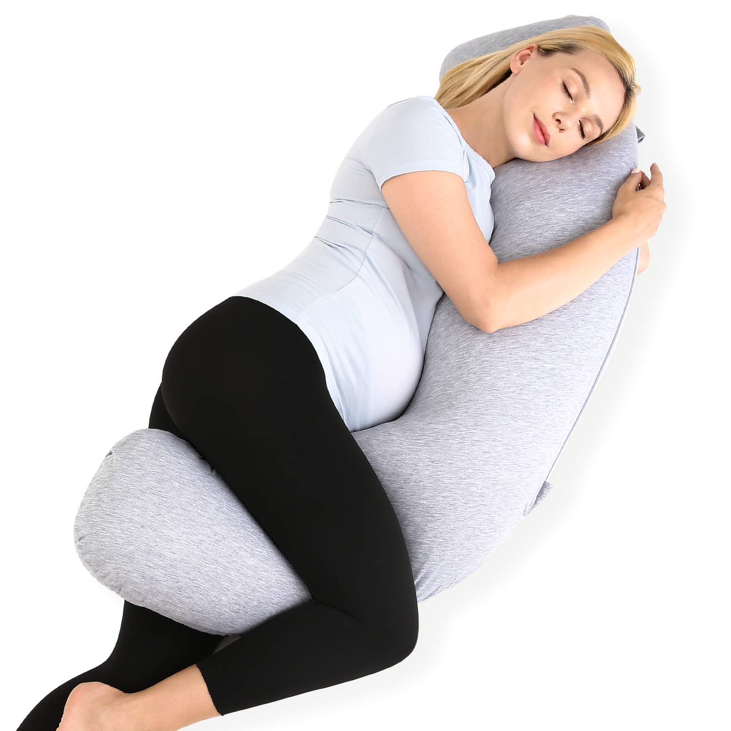 Momcozy Maternity Accessory J Shaped Maternity Body Pillow Grey