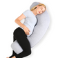 Momcozy Maternity Accessory J Shaped Maternity Body Pillow Grey