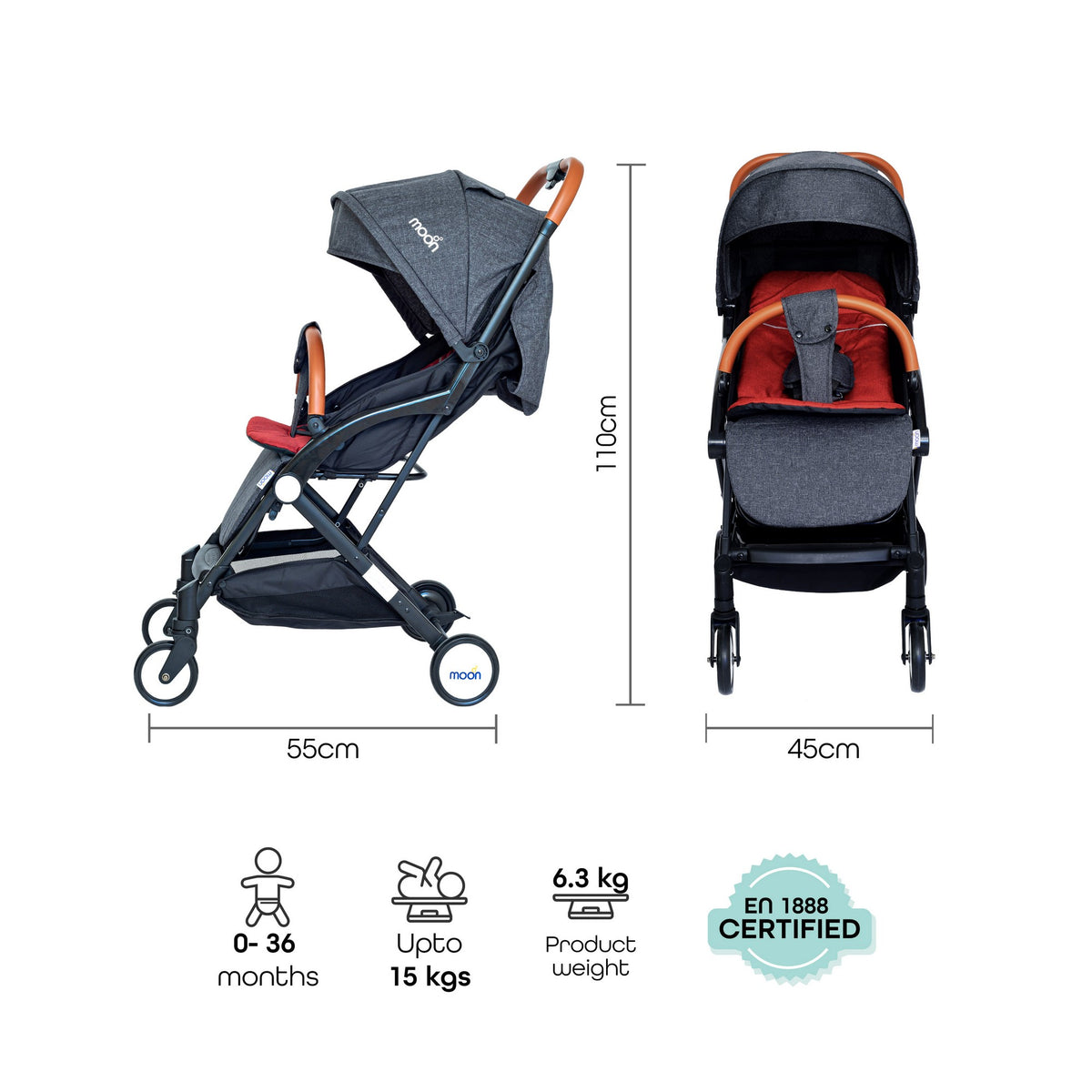 Moon Ritzi Stroller Birth to 18 kg - Open Box